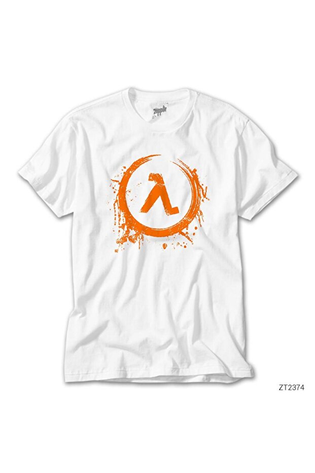 تي شيرت أبيض بشعار Half Life سبلاش