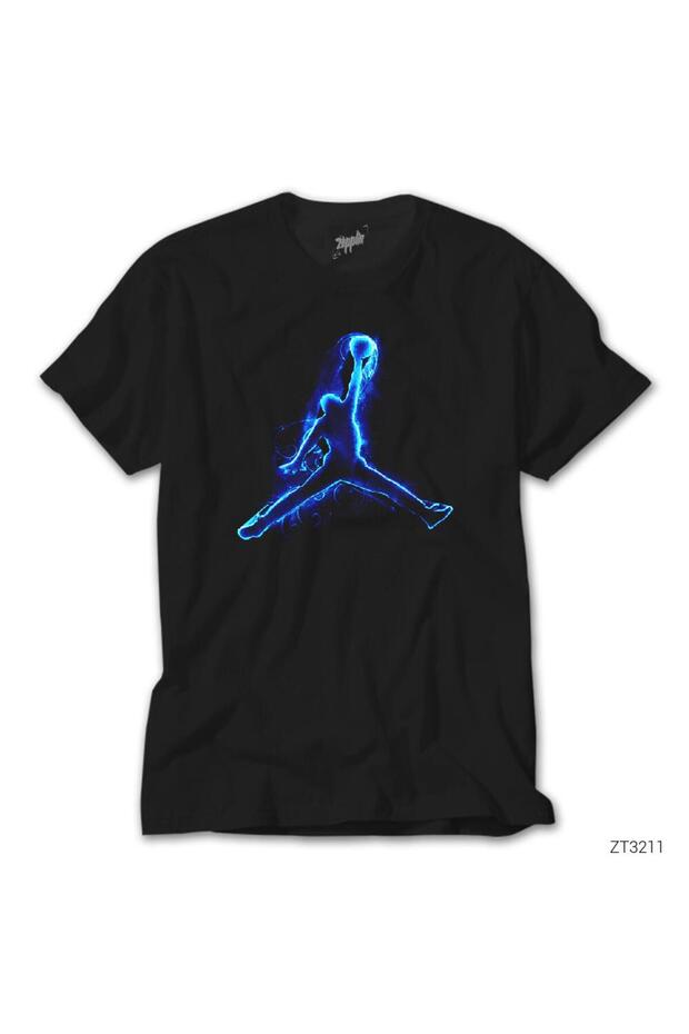 تي شيرت Air Jordn Blue Neon Black