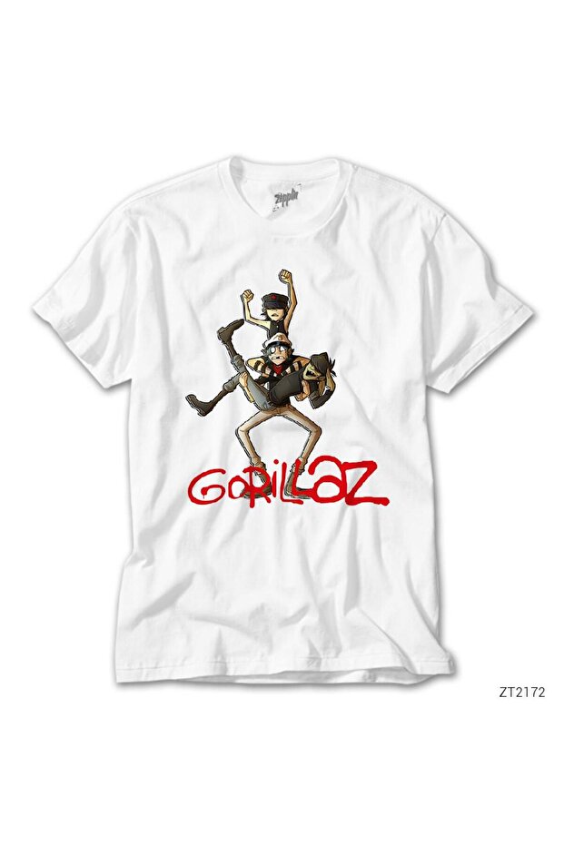 Gorillaz Cartoon White T-Shirt