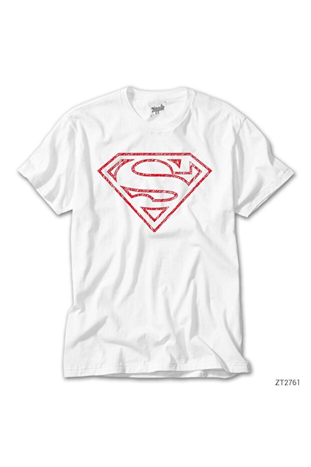 Supermn Distord Logo White T-shirt