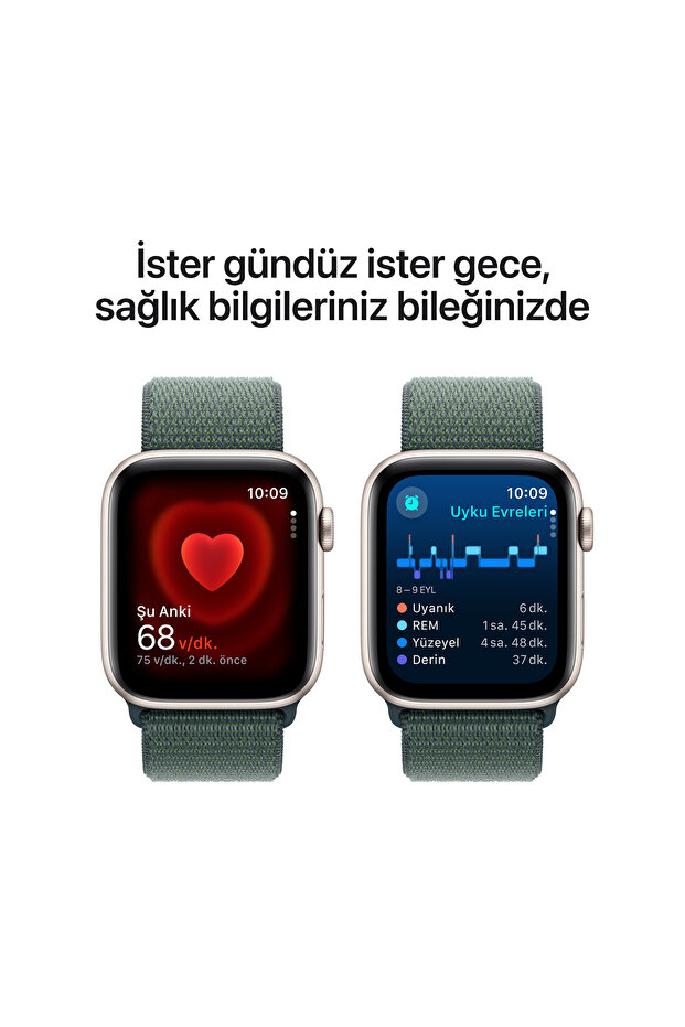 Watch SE GPS + Cellular 40mm Yıldız Işığı Alüminyum Kasa + Göl Yeşili Spor Loop - 5
