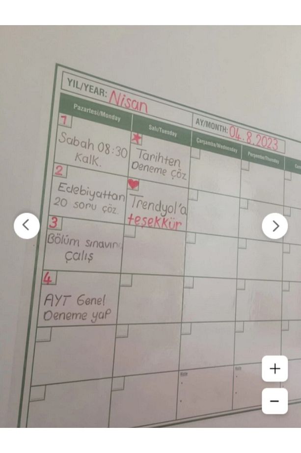 Duvara Kendiliğinden Manyetik Yapışan Aylık Program Planlayıcı Takvim 85 X 56 Cm - 2