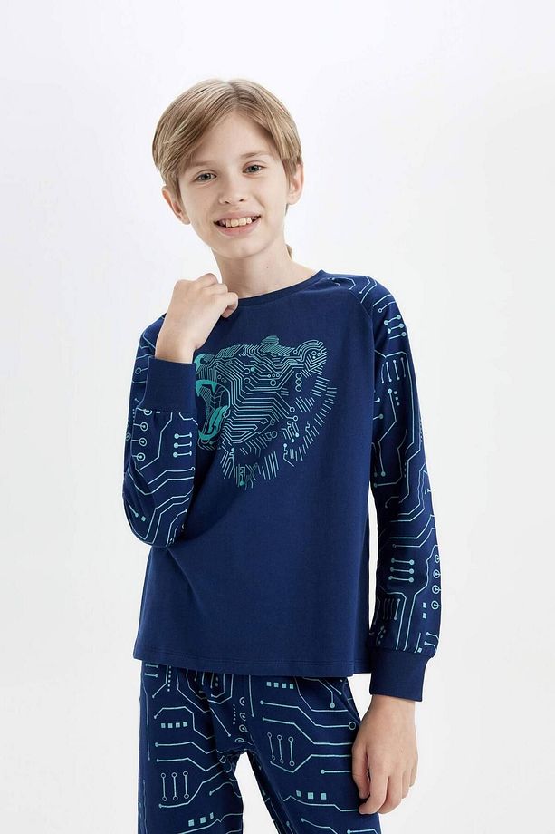 DFC - Erkek Çocuk Baskılı Uzun Kollu Pijama Takımı - 4