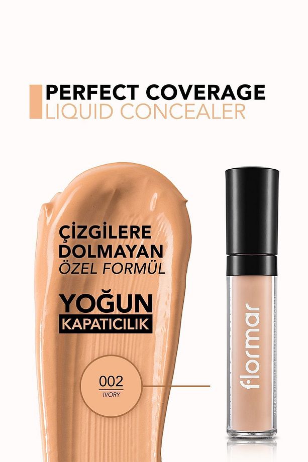Koyu Halka  Önlemeye Yardımcı Kapatıcı-perfect Coverage Liquid Concealer-002 Ivory-8690604044894 - 4
