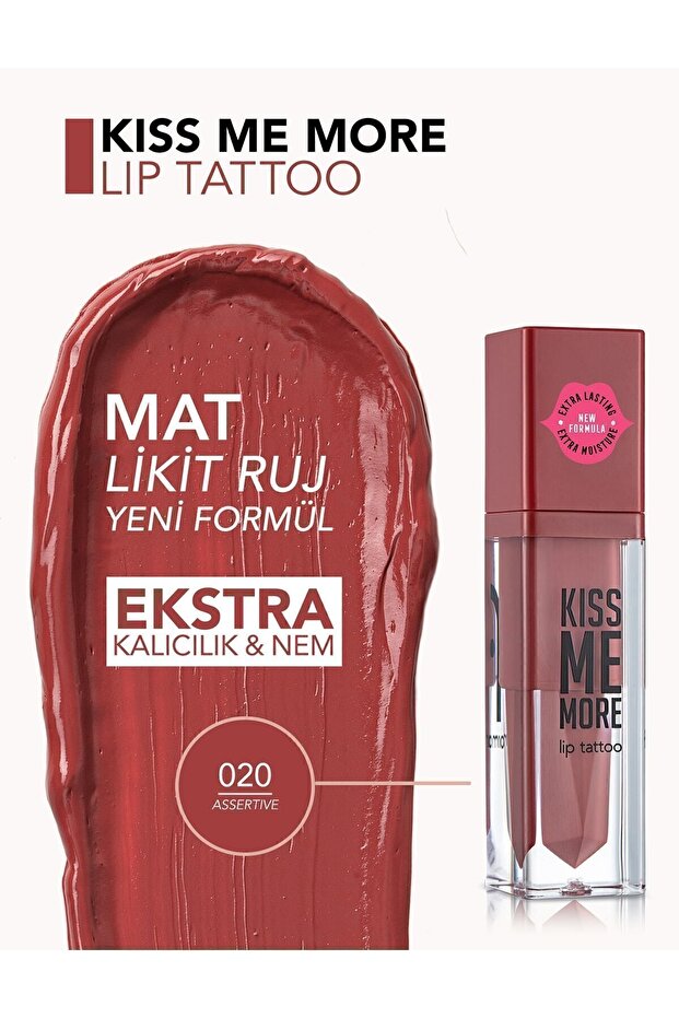 Long Lasting Matte Lipstick - Kiss Me More-020 Assertive-8682536040877 - 4