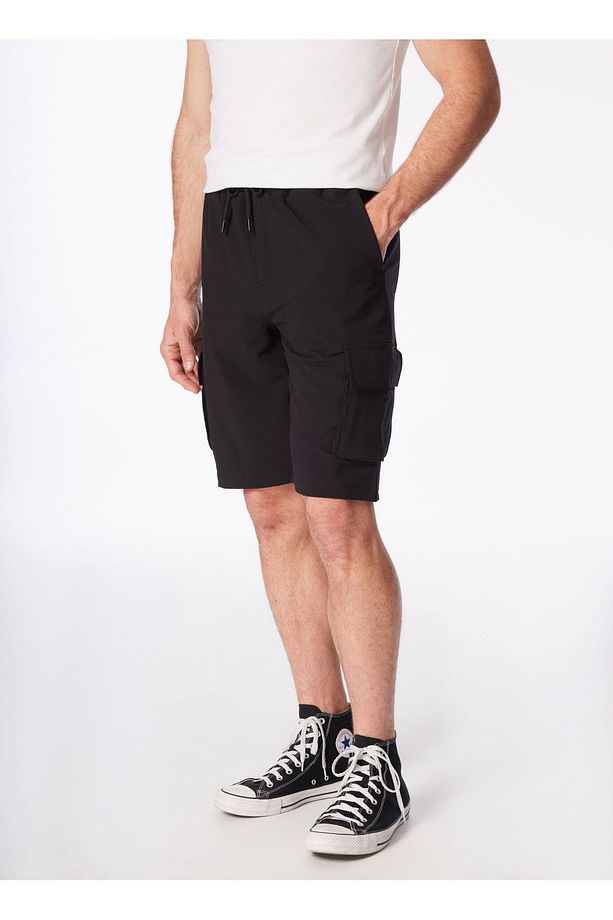 Siyah Erkek Lastikli Basic Su Itici - Bi Strech Bermuda Şort F4sm-sht 0265 - 5