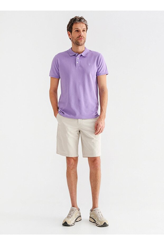 Düşük Bel Basic Bej Erkek Bermuda Şort Oslo - 1