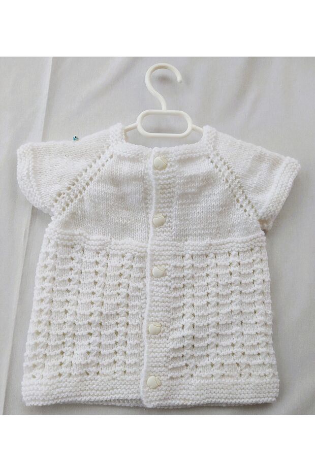 White Hand Knitted Robadan Baby Vest 1 Year Old