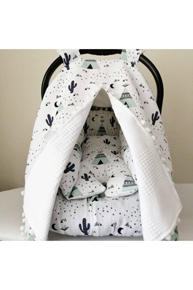 مجموعة عربة أطفال بطبقة مزدوجة من الموسلين العضوي بنسبة 100% - 1