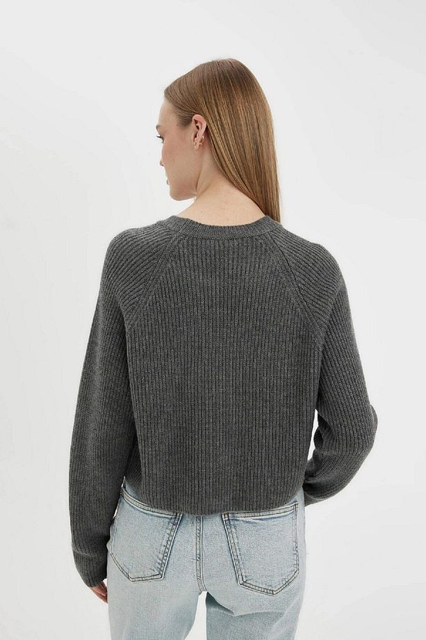 Coool Regular Fit Bisiklet Yaka Basic Düz Triko Kazak L2567az24wn - 4