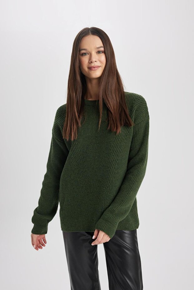 Crew Neck Regular Fit Knitwear Sweater - H6905Az23Wn