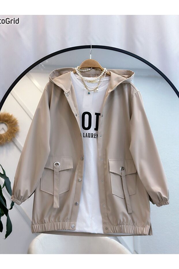 Raincoat - with Snap Fasteners and Pockets