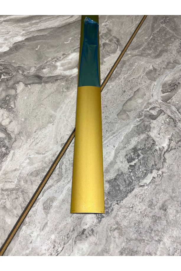 Alüminyum Sarı Kapı Eşik Profili Parke Kapı Altı Çıtası Yapışkanlı 90 cm - 1