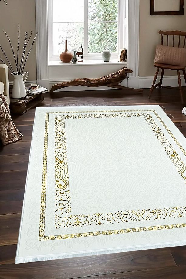 Hare Krem Modern Oturma Odası Ve Salon Halısı (5089) - 1