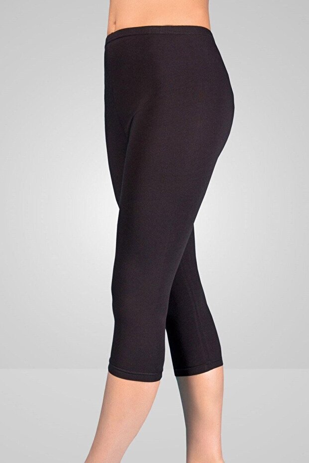 3 Pieces 95% Cotton 5% Lycra Below the Knee Women's Combed Cotton Leggings