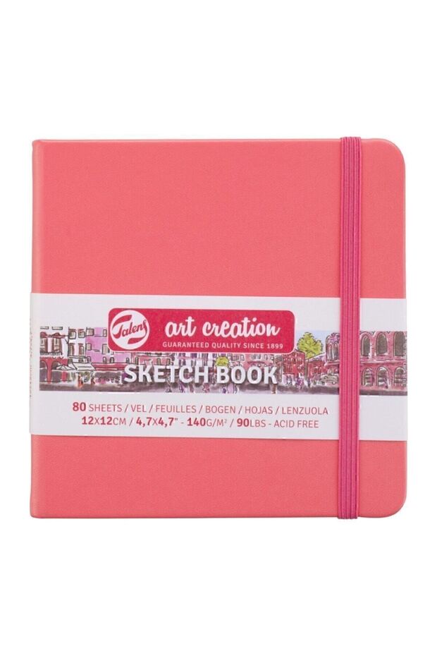 Talens Sketch Book 12x12cm Coral Red