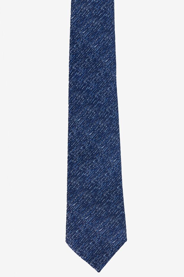 Navy Blue Patterned Men's Tie - 2