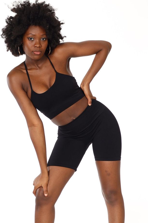 Virtus Push Up Seamless/Dikişsiz  Büzgülü Şort Siyah - 4