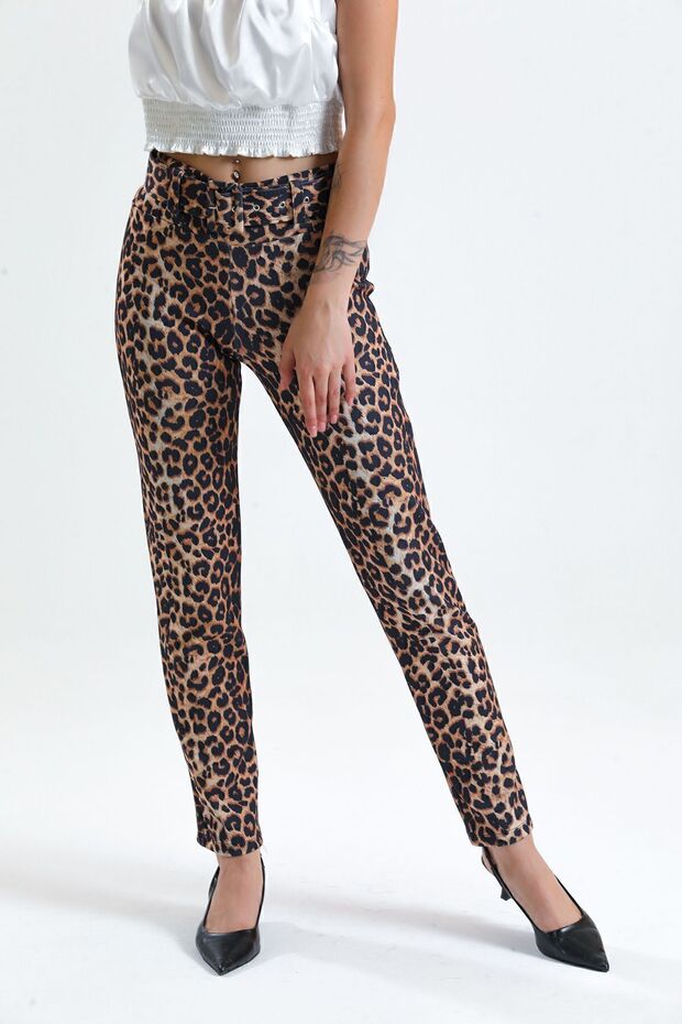 سروال رصاص بنمط الثعبان بنمط الفهد - 3