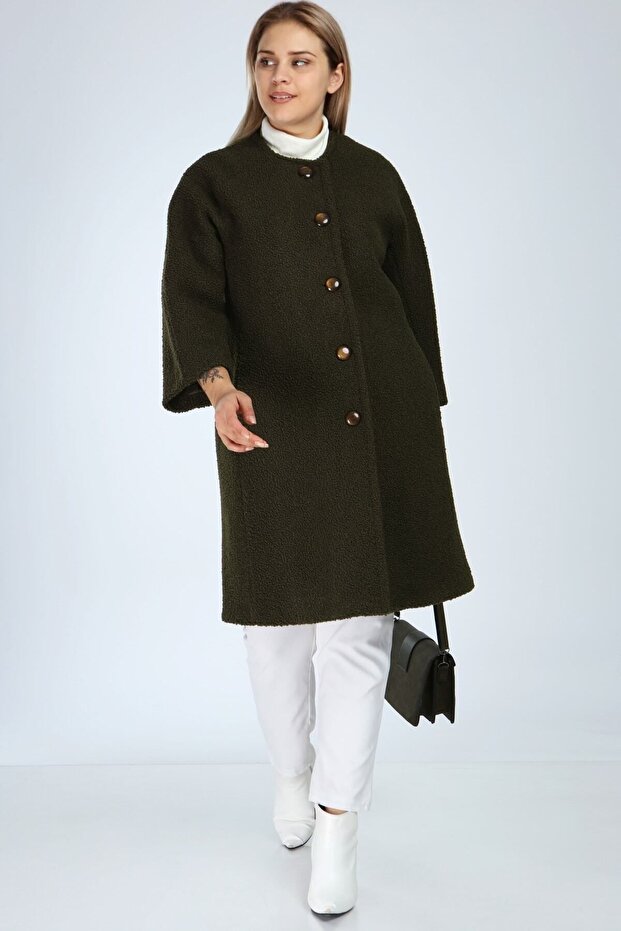 Kadın Haki Buklet Kaban - 2