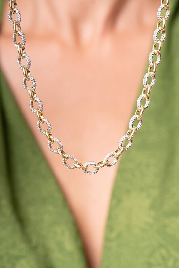 925 Ayar Hallow Tarzı Kolye Zincir - 4