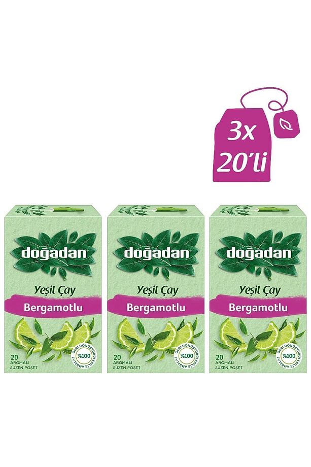 Yeşil Çay Bergamotlu 20’li Bardak Poşet 3 Adet - 1
