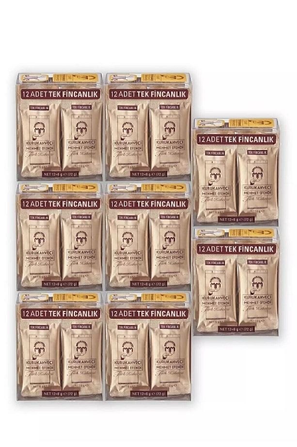 Kuru Kahveci Türk Kahvesi Tek Fincanlık 12x6 Gramx 8 Paket(8 Paket Içersinde 96 Adet) - 1