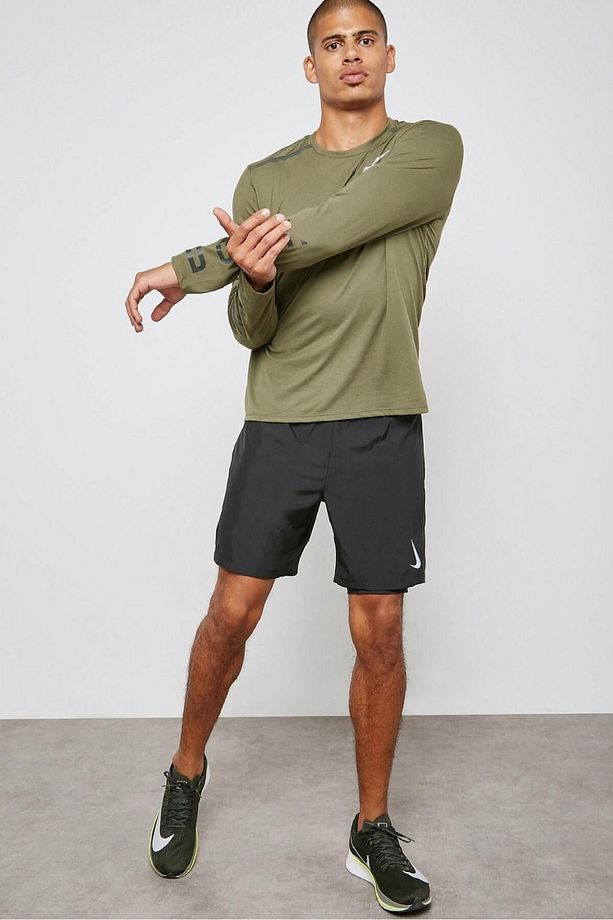 Challenger7 2 In 1 Running Shorts Taytlı Siyah Koşu Şortu - 4
