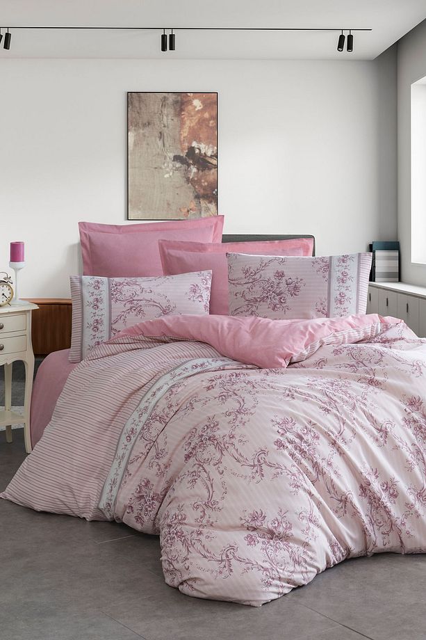 Kolay Ütülenir Nevresim Takımı Tek Kişilik Rosa Pembe - 1