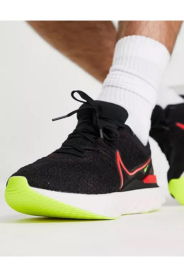 İnfinity React Run Flyknit 3 Running Shoes Black Yürüyüş Koşu Ayakkabısı Siyah - 2