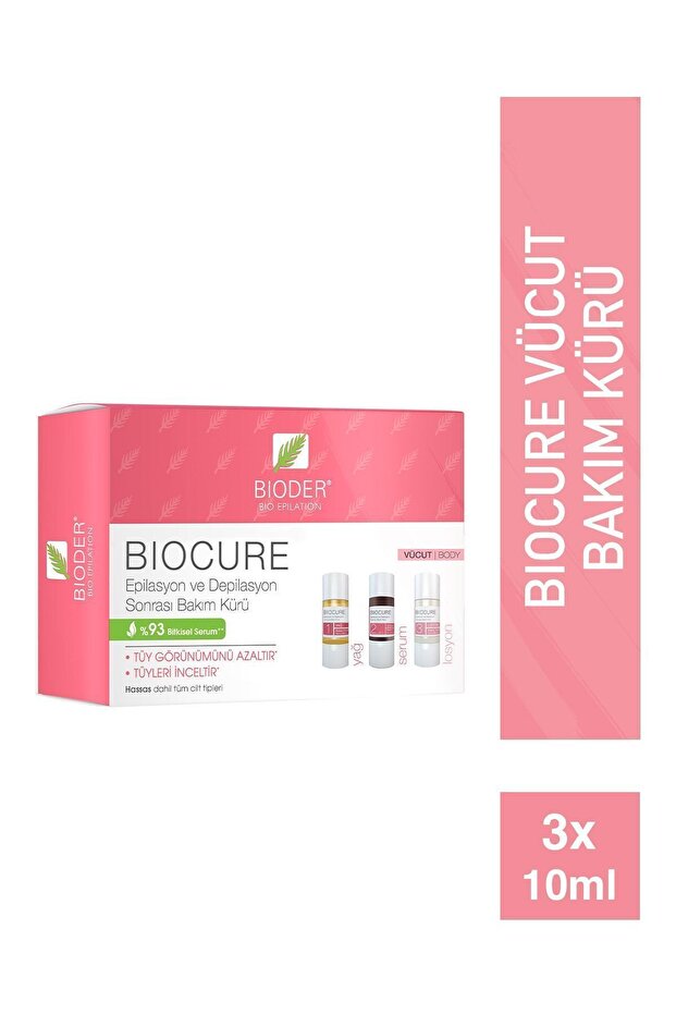 Biocure Tüy Azaltıcı Vücut Kürü 3x10 ml - Istenmeyen Tüyler Için