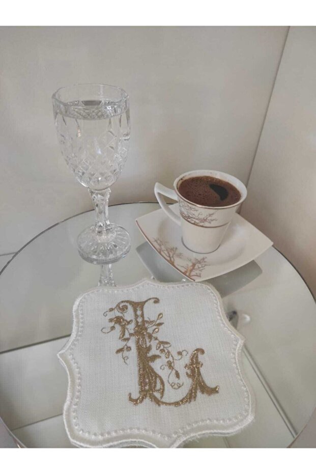 Letter Cocktail Napkin Gold "l" Letter Single