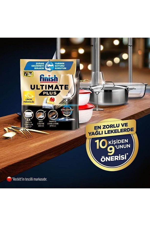 Ultimate Plus Hepsi Bir Arada Bulaşık Makinesi Deterjanı Kapsül Tablet Limon 40 Adet - 7