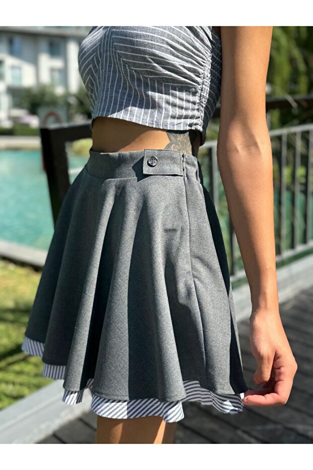 Volanlı Mini Etek - 7