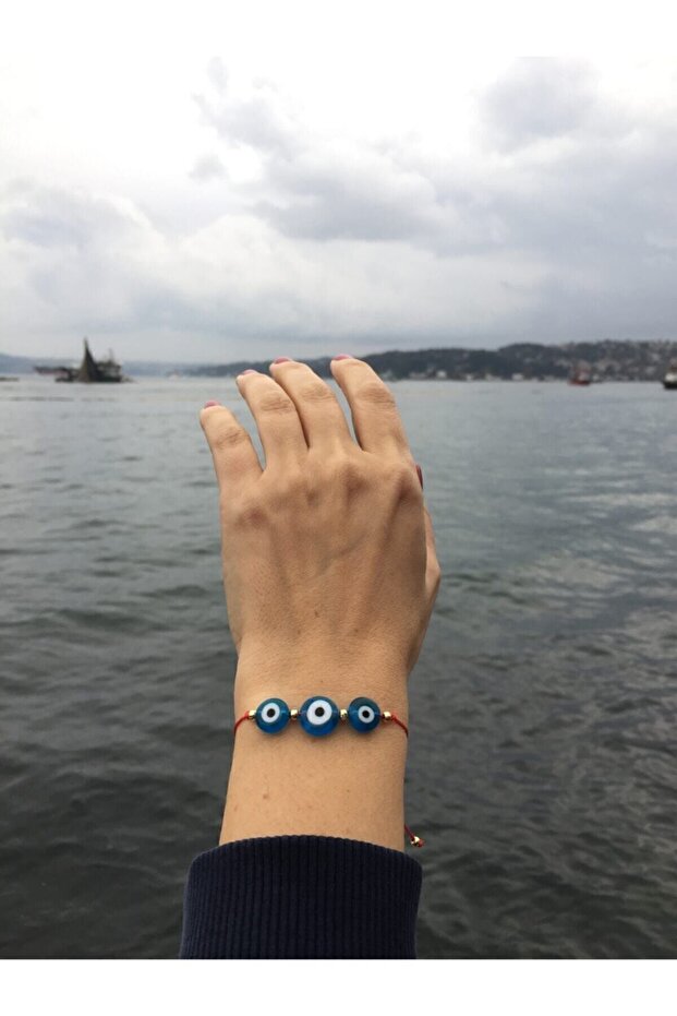 Red Rope Bracelet 3 Pieces with Evil Eye Beads