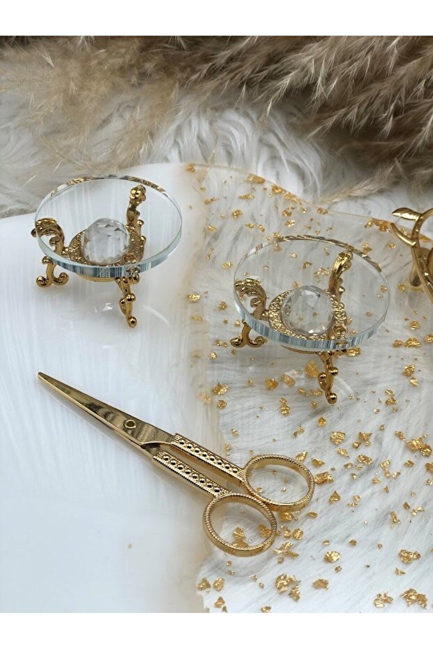 2 Adet Gold  yüzük yükselticisi- söz nişan tepsileri için yüzüklük ve MAkas - 1