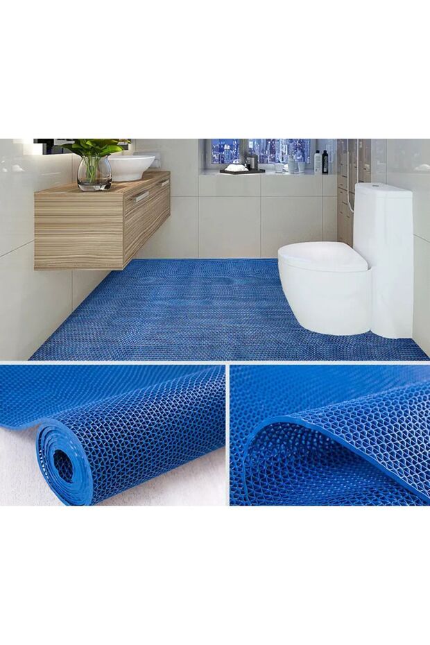 NEW Bathroom Shower Pool Chain Mat Non-Slip PVC Mat / BLUE / SIZE: 90 cm x 1 m