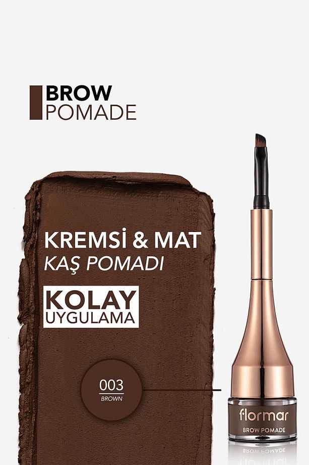 Yoğun Pigmentli Kalıcı Kaş Pomadı - Brow Pomade - 003 Brown - 8690604572205 - 5