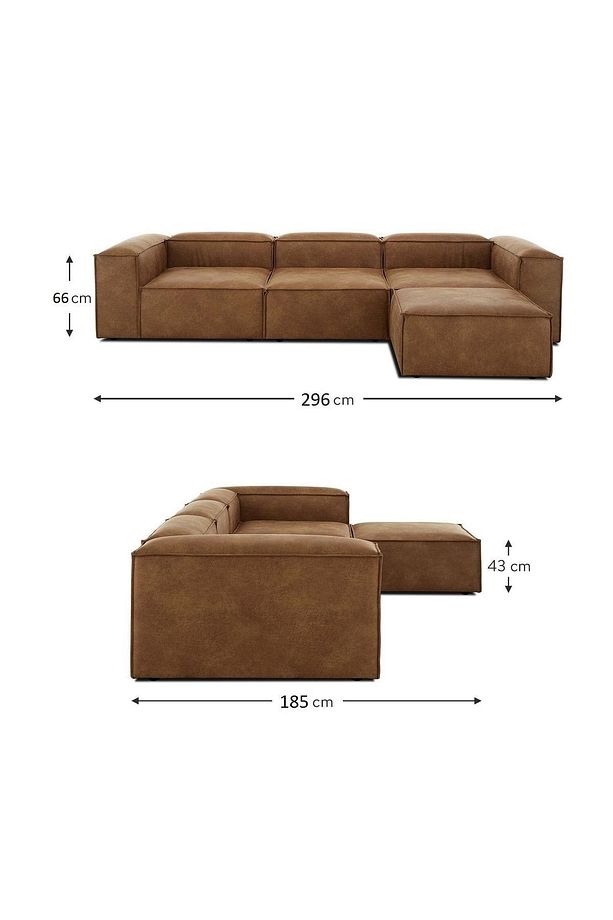 Mode Soft Köşe Koltuk Takımı 4 Modül Kahve Renk Nubuk Kumaş Işbir Sünger (DAİRENİZE TESLİM) - 6