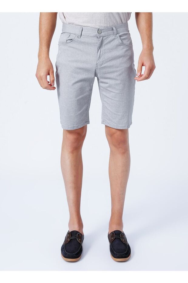 Normal Bel Basic Gri Erkek Bermuda Şort Frıda - 2