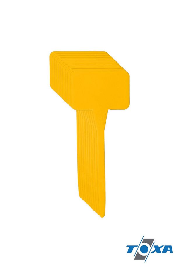 Sera Saksı Etiketi 10 Adet 14x6cm Plastik Çiçek Bitki Fide Levhası Kazıklı Fiyat Etiket Sarı - 3