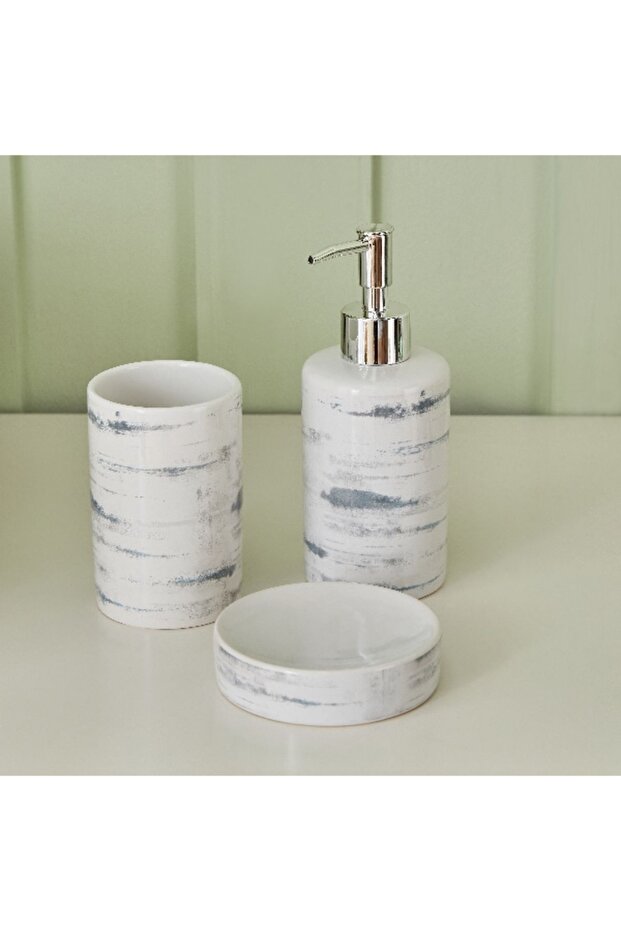 Frida 3-Piece Ceramic Bathroom Accessory Set - 2