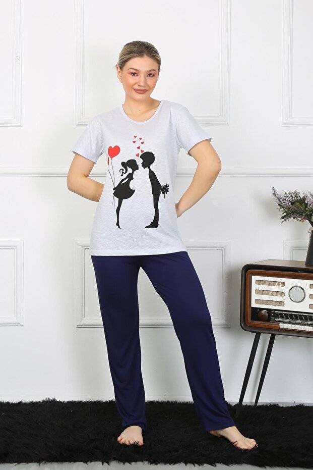 Women's Short Sleeve Combed Cotton Pajama Set 4208