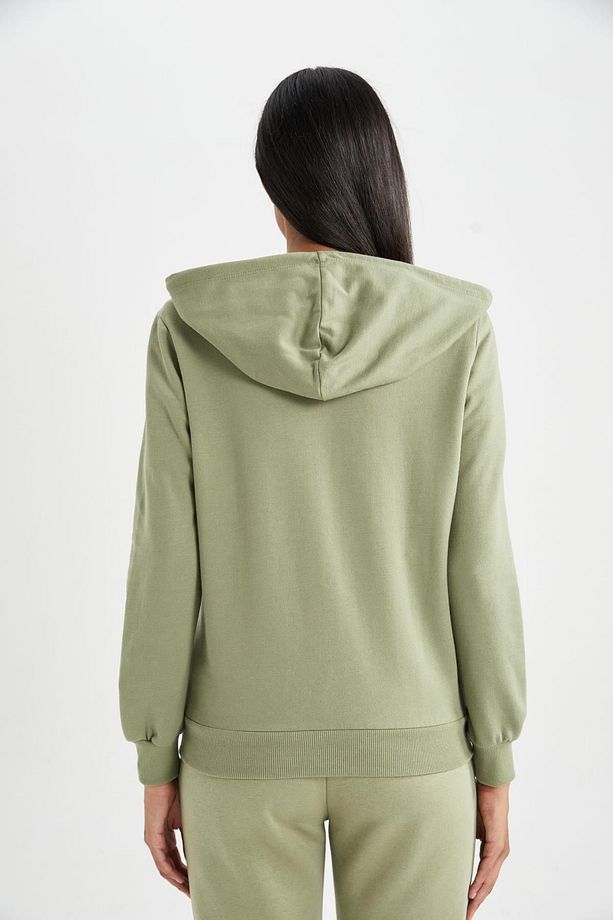 Regular Fit Kapüşonlu Fermuarlı Basic Sweatshirt V2711az23au - 7
