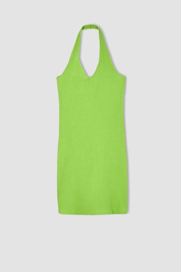 Coool Bodycon V Yaka Basic Kaşkorse Basic Mini Elbise Y7479az22sm - 5