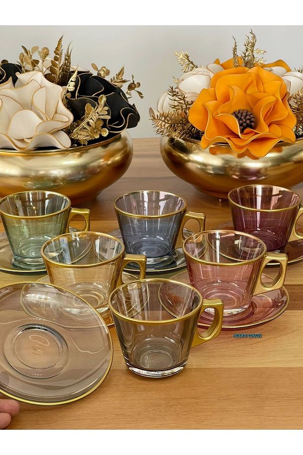 PAŞABAHÇE Vela Fincan Takımı 12 Parça 6 Kişilik Çay Seti, Kahve Seti , Lüks, Hediyelik Çeyizlik - 2