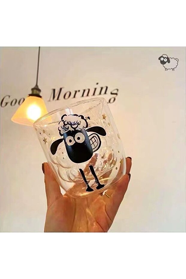 كوب زجاجي على شكل خروف، 9×8
