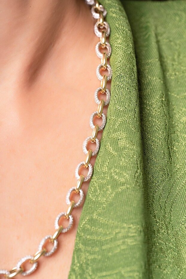 925 Ayar Hallow Tarzı Kolye Zincir - 1