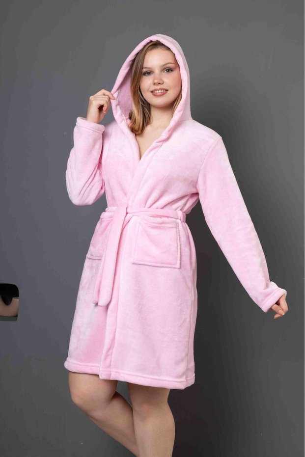 Women's Pink Ultrasoft Plush Dressing Gown