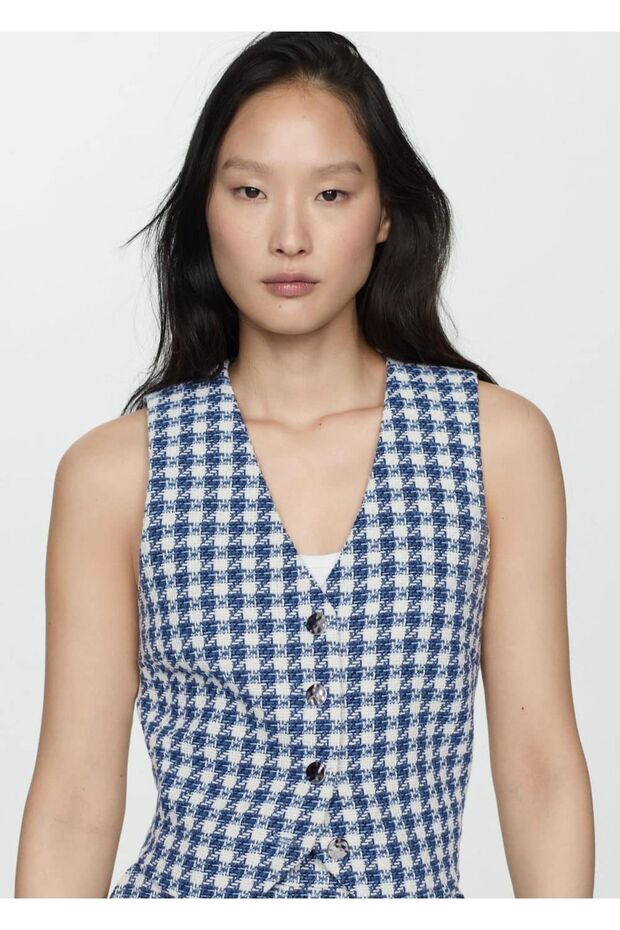 Kazayağı desenli yelek - 1